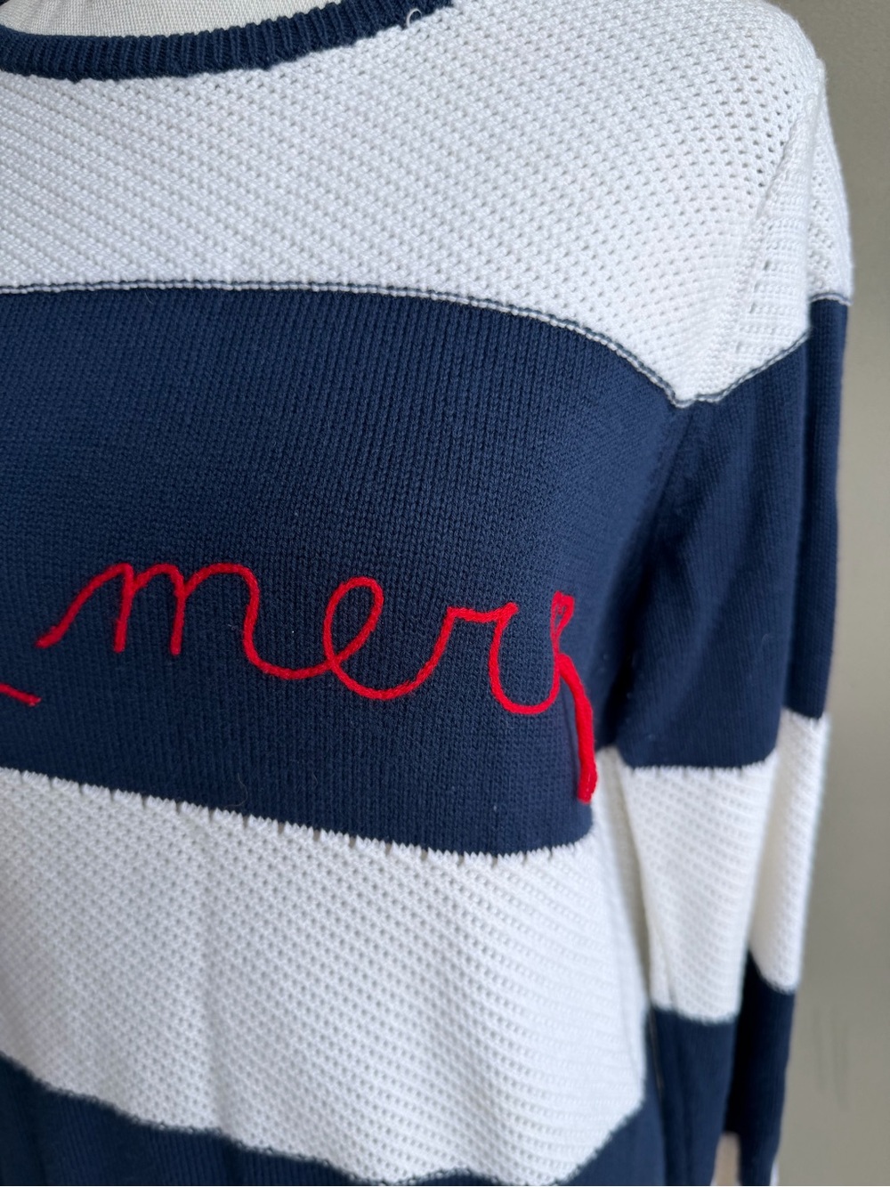 Sundry La Mer Striped Sweater Nautical Cotton Blend - Picture 3 of 7